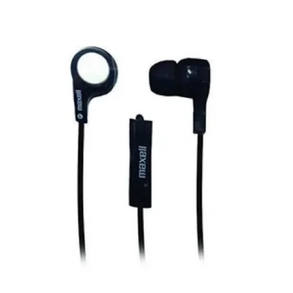 Maxell Bass 13 Earphones With Mic Black MAX199621 B-13 - Picture 2 of 5